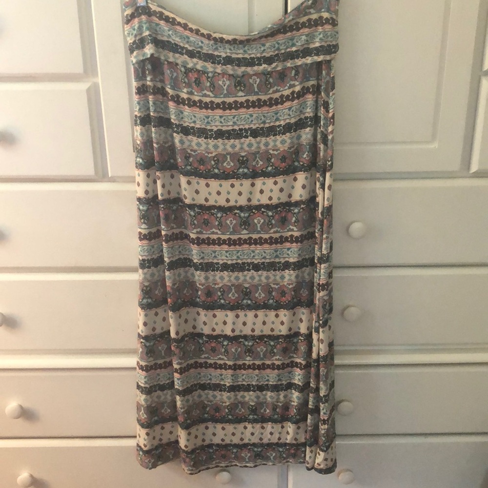 Skirt/tube top dress cotton jersey knit print